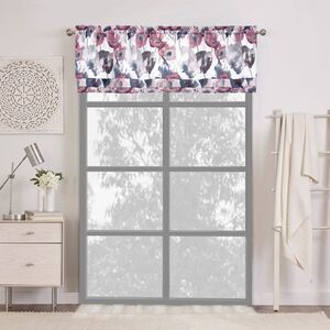 Poppy Field Room Darkening Floral Window Curtains, Rod Pocket Panel, Gray, 50" x